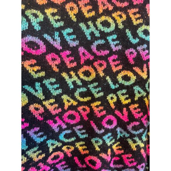 Torrid Peace Love Hope Vegan Cashmere Pullover Crew Sweater Size 1 - Picture 3 of 5